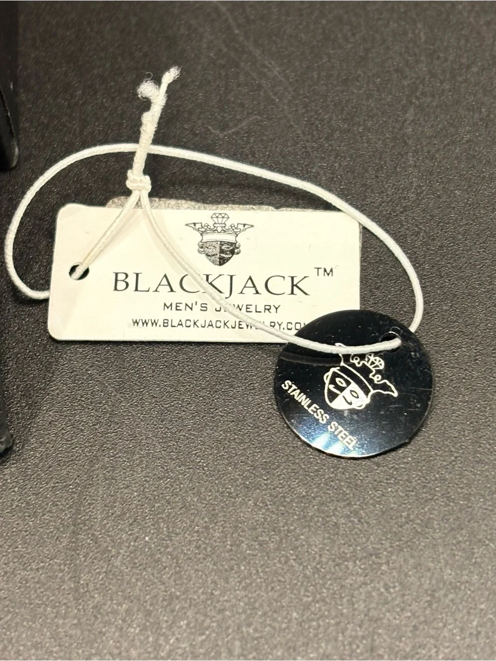BlackJack Silver Button Men's Cufflinks New With Box